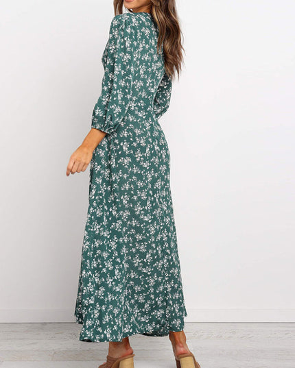 Sukienka maxi zapinana na guziki