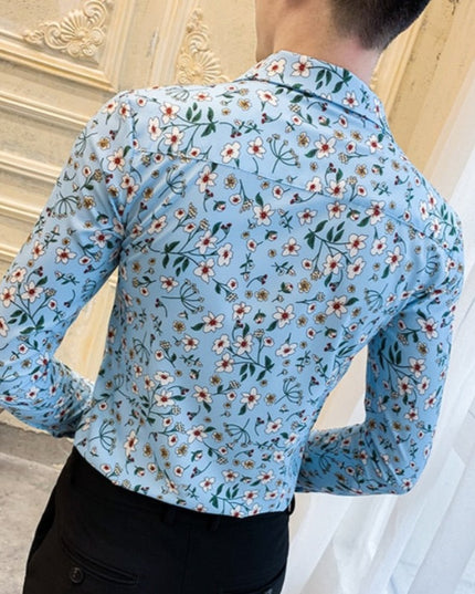 Męska koszula o dopasowanym kroju w kwiaty