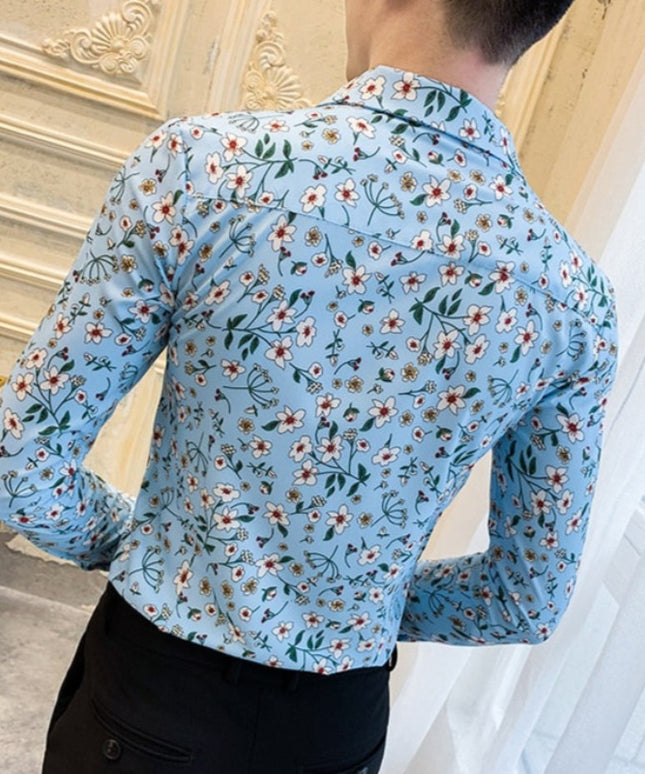 Męska koszula o dopasowanym kroju w kwiaty