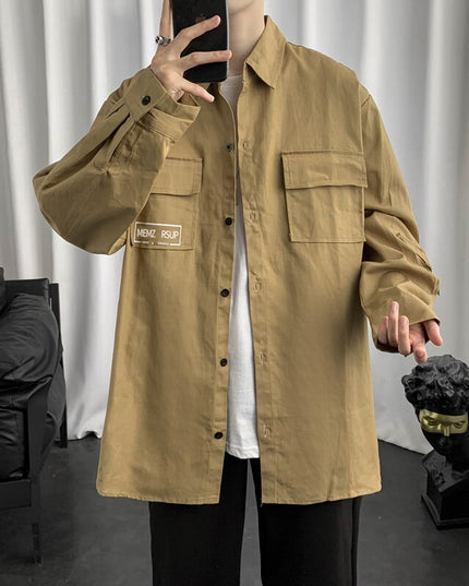 Męska koszula o kroju oversize z napisami