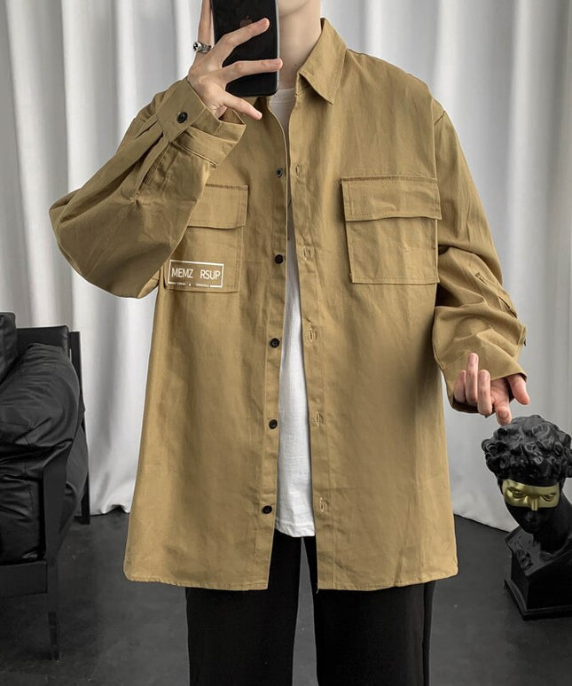 Męska koszula o kroju oversize z napisami