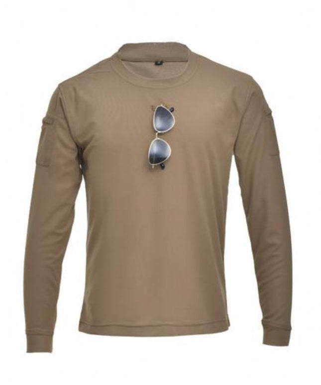 Męska koszulka z długim rękawem klasyczna z półgolfem