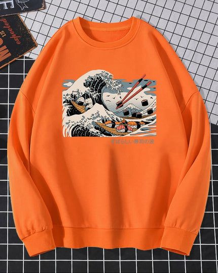 Męska bluza bez kaptura z nadrukowanym obrazkiem