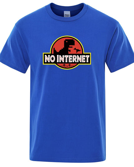 Męski T-shirt z napisem "NO INTERNET"