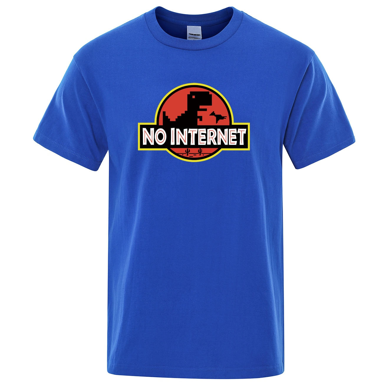 Męski T-shirt z napisem "NO INTERNET"