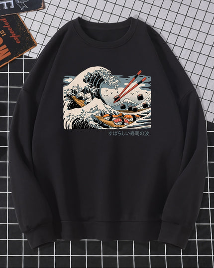 Męska bluza bez kaptura z nadrukowanym obrazkiem