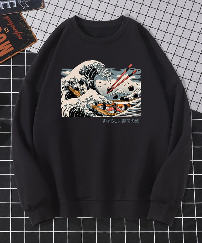 Męska bluza bez kaptura z nadrukowanym obrazkiem