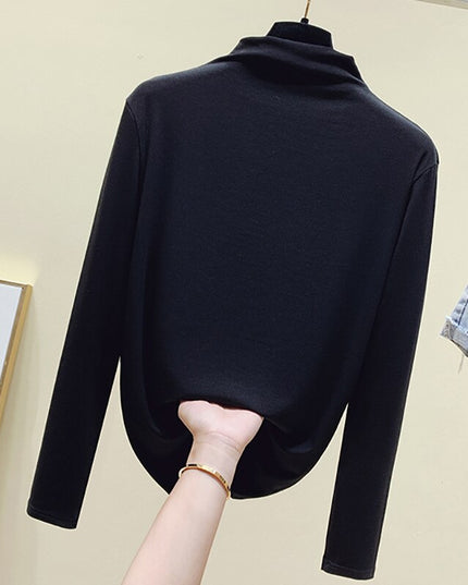 Damska koszulka z długim rękawem i golfem