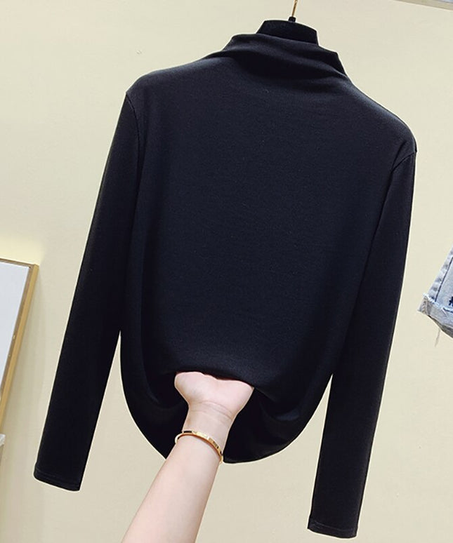 Damska koszulka z długim rękawem i golfem