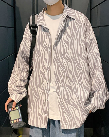 Męska koszula o kroju oversize w zwierzęcy wzór