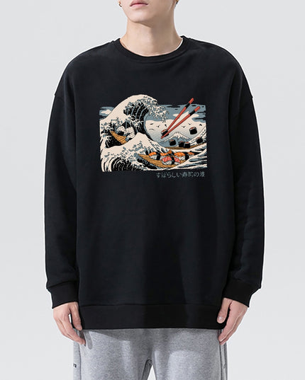 Męska bluza bez kaptura z nadrukowanym obrazkiem