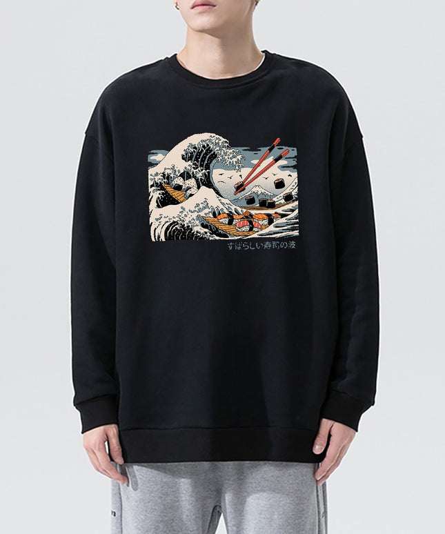 Męska bluza bez kaptura z nadrukowanym obrazkiem