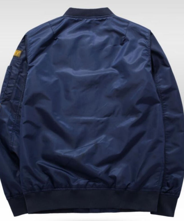 Męska kurtka przejściowa bomberka oversize z naszywkami