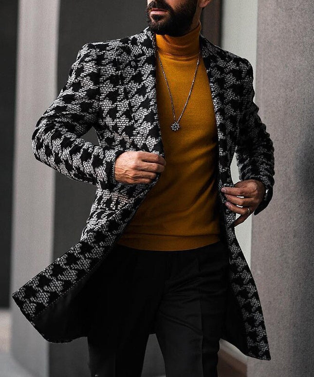 Męski płaszcz w pepitkę