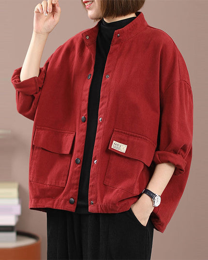 Damska kurtka przejściowa oversize z kieszeniami