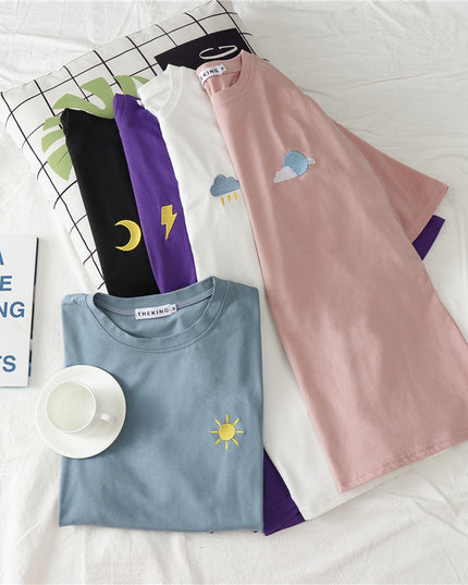 Damski T-Shirt oversize z naszywką