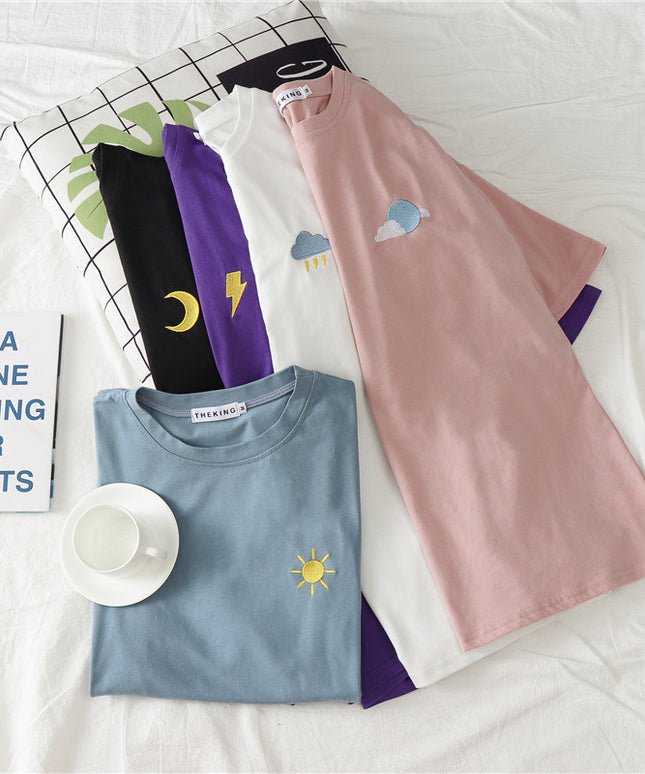 Damski T-Shirt oversize z naszywką