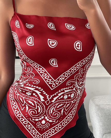 Damski top na ramiączkach typu chusta bandana