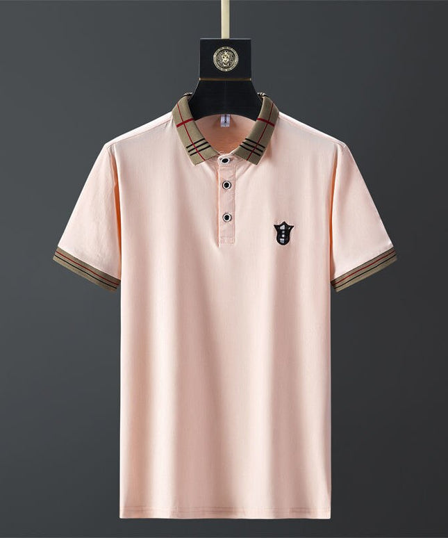 Męska koszulka polo z kołnierzykiem w kratkę