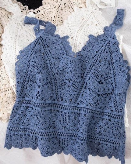 Damski koronkowy top na ramiączkach