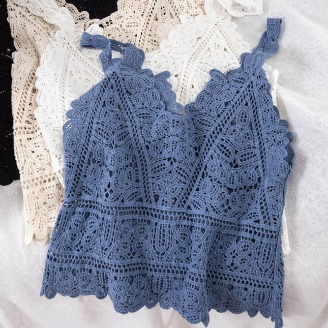 Damski koronkowy top na ramiączkach
