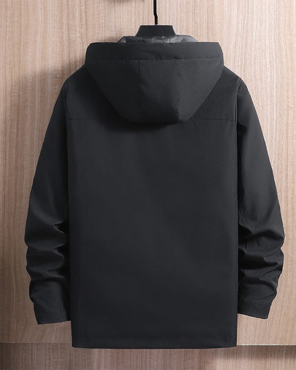 Męska kurtka zimowa pod szyję z kapturem