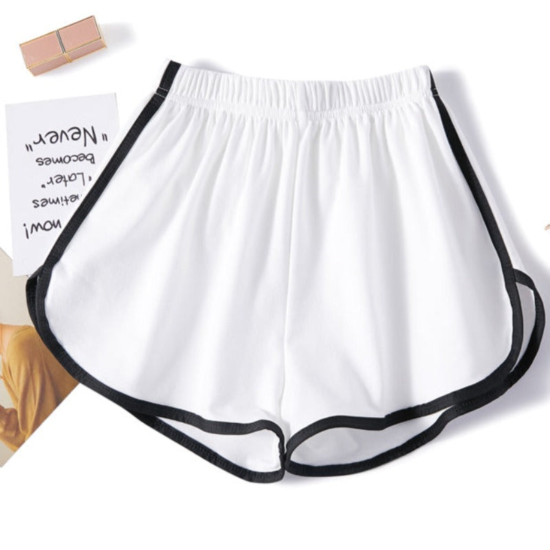 Damskie szorty sportowe z lamówką