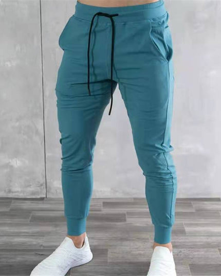 Męskie spodnie dresowe z wiązaniem i zwężanymi nogawkami