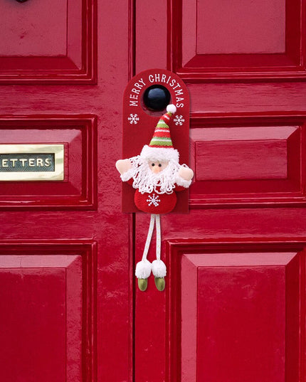 Świąteczna czerwona ozdoba wisząca z mikołajem