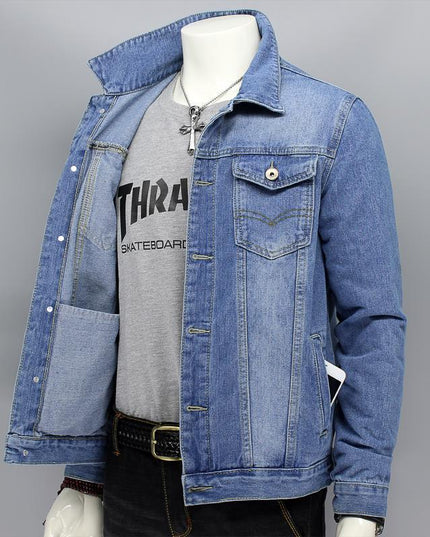 Męska kurtka jeansowa klasyczna o prostym kroju