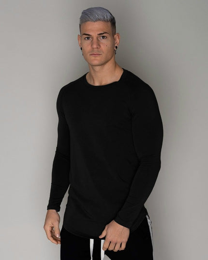 Męska koszulka z długim rękawem o prostym kroju