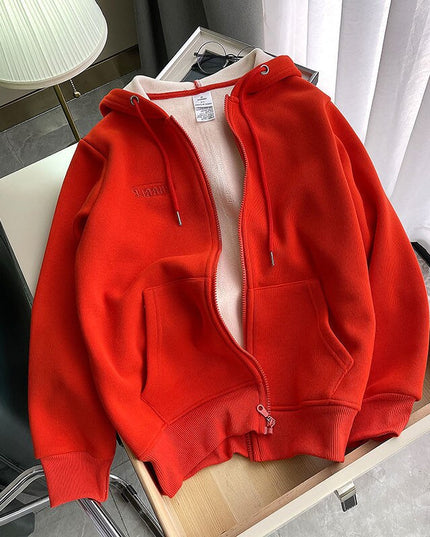 Damska bluza oversize rozpinana z kapturem