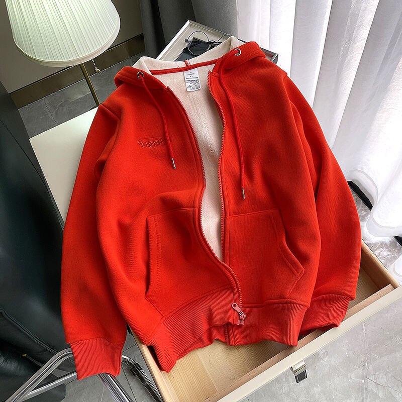 Damska bluza oversize rozpinana z kapturem