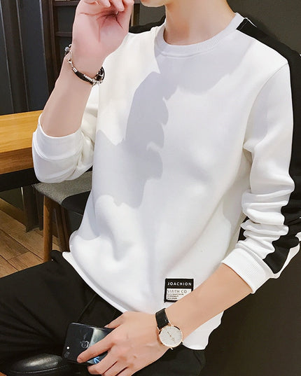 Męska bluza bez kaptura z paskiem na rekawach