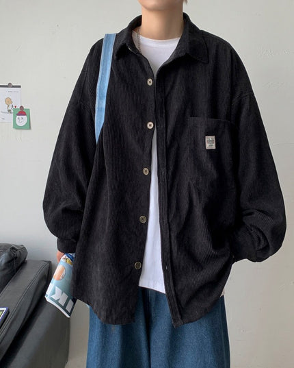 Męska koszula gładka o kroju oversize