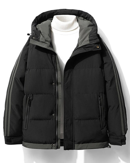 Męska kurtka zimowa z kontrastowymi paskami na rękawach