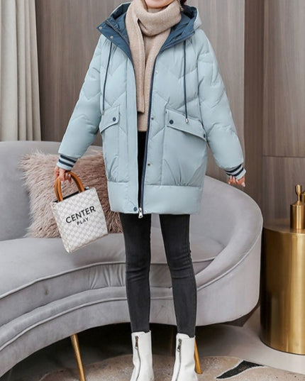 Damska kurtka klasyczna zimowa z kapturem