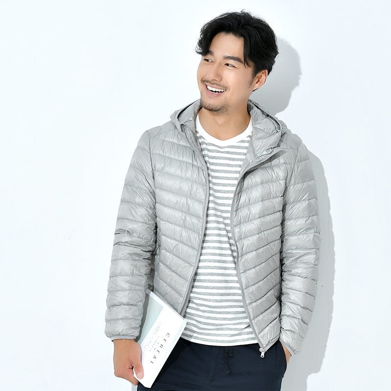 Męska kurtka zimowa pikowana z kapturem