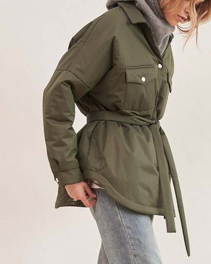 Damska kurtka przejściowa koszulowa ocieplana