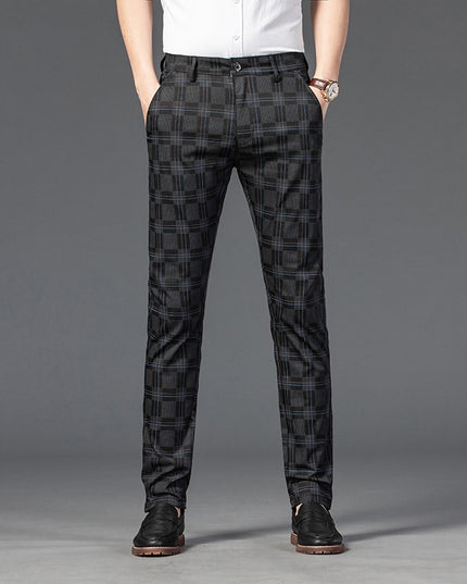 Męskie spodnie chinosy w kratę