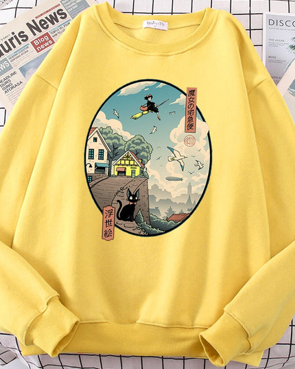 Męska bluza bez kaptura z nadrukowanym obrazkiem