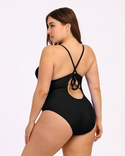 Jednoczęściowy strój kąpielowy plus size z gorsetem