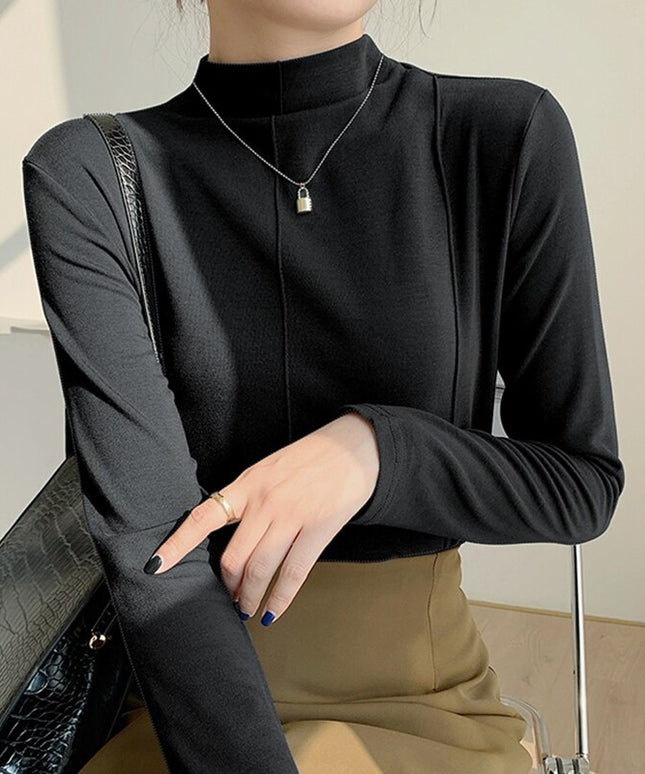 Damska koszulka z długim rękawem i golfem