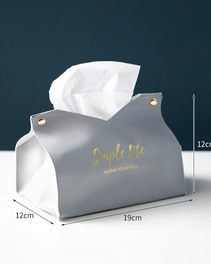 Pudełko na chusteczki skórzane z napisem