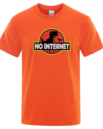Męski T-shirt z napisem "NO INTERNET"