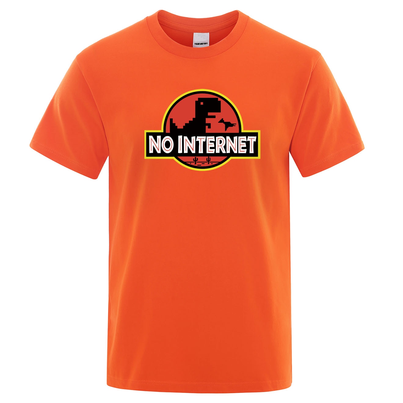 Męski T-shirt z napisem "NO INTERNET"