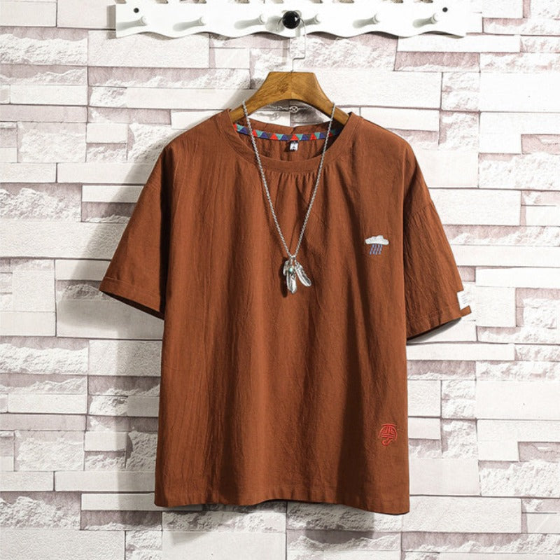 Męski T-shirt z naszywką