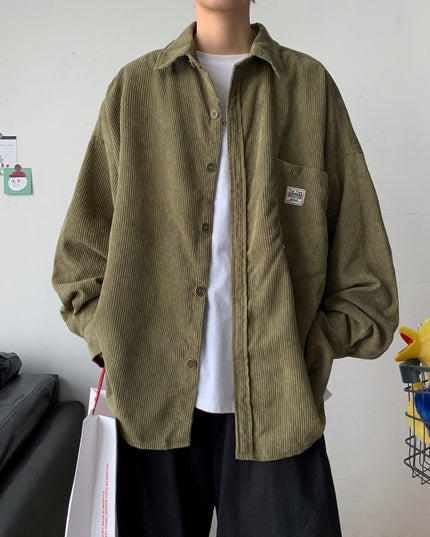 Męska koszula gładka o kroju oversize