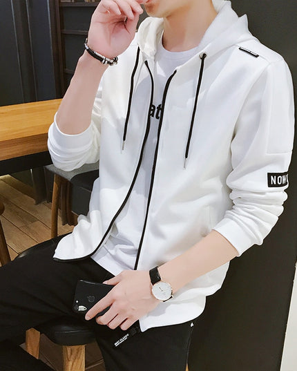 Męska bluza rozpinana z czarnym wykończeniem