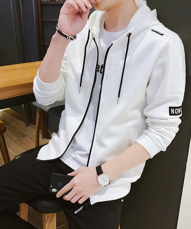 Męska bluza rozpinana z czarnym wykończeniem